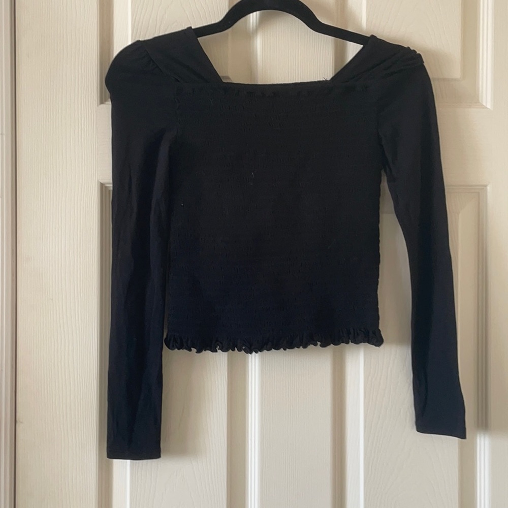 White fawn cropped shirred top super cute and sexy